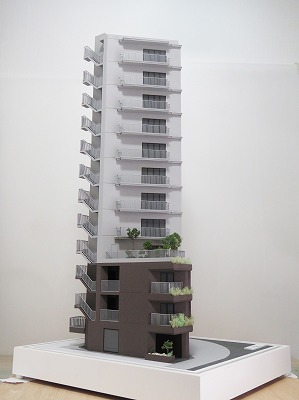 上馬エリア　デザイナーズマンション　
外観模型