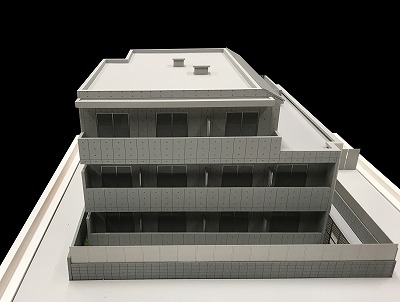 自由が丘エリア　デザイナーズマンション　外観模型