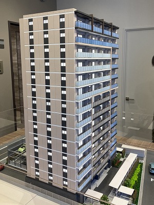 船堀エリアの分譲マンション模型
