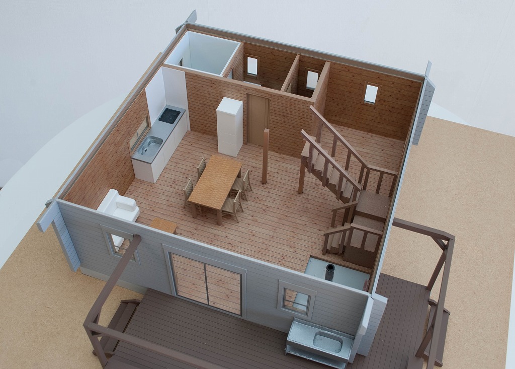 ログハウス調別荘　販売促進用模型