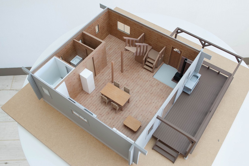 ログハウス調別荘　販売促進用模型