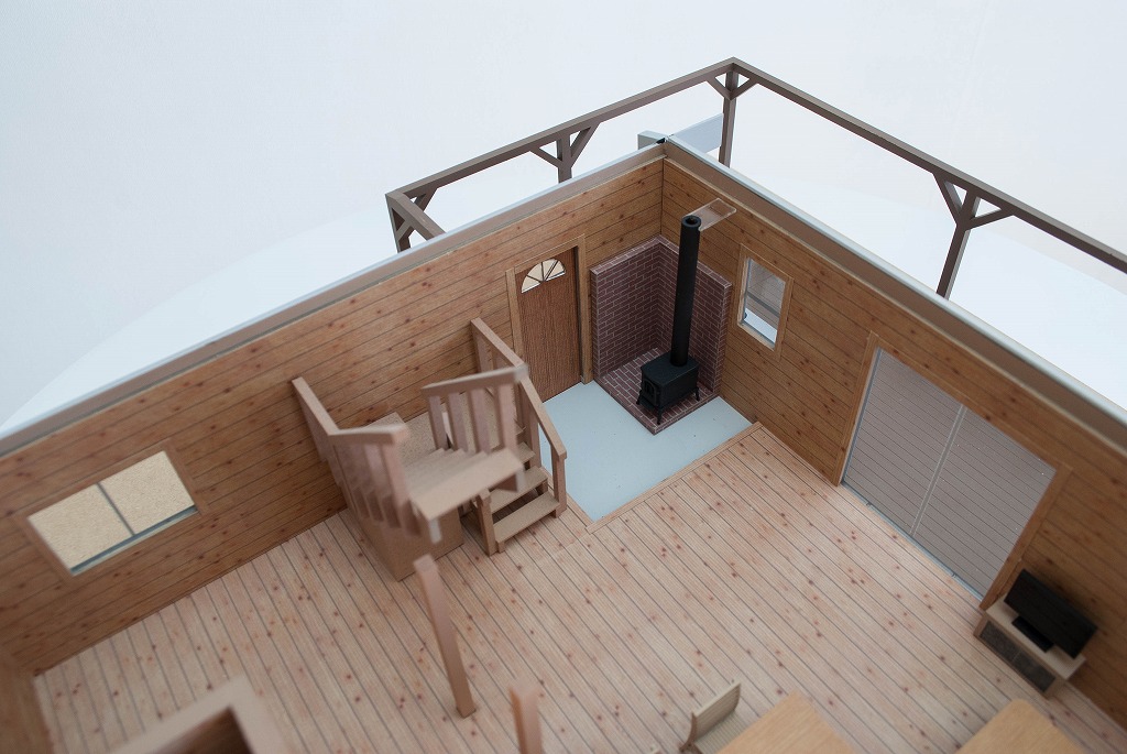 ログハウス調別荘　販売促進用模型
