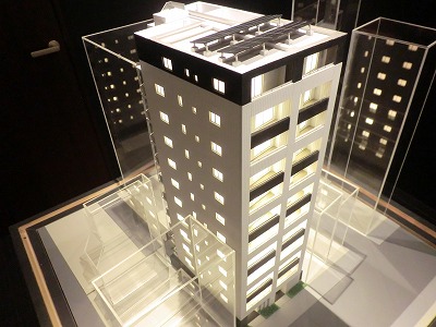 水天宮エリア マンション模型
販売促進用 内照式 外観模型