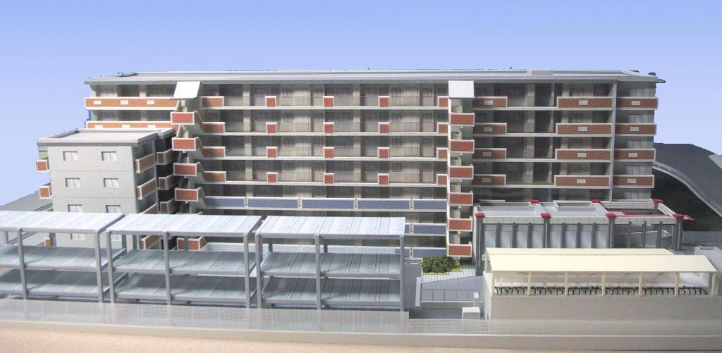 千葉幕張　分譲マンション　外観模型
