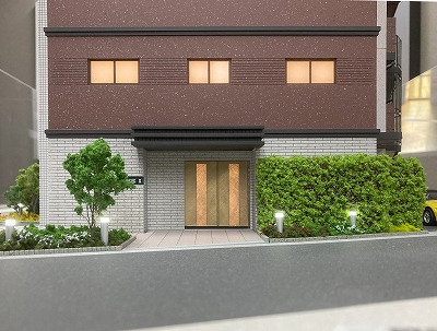 西日暮里エリアの分譲マンション模型
エントランス