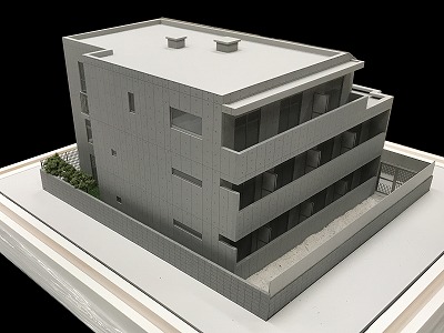 自由が丘エリア　デザイナーズマンション　外観模型