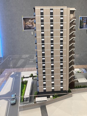 船堀エリアの分譲マンション模型
