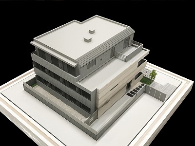 自由が丘エリア　デザイナーズマンション　外観模型